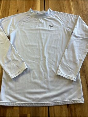 Youper Youth Large White Long Sleeve Performance Rash Guard Athletic Shirt